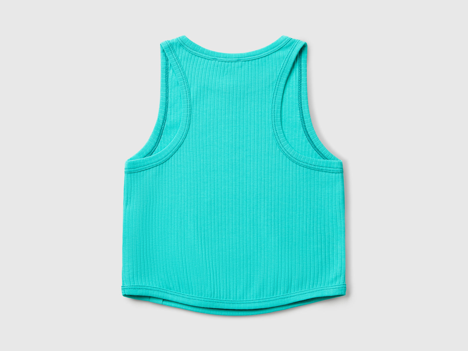 Canotta a costine da bambina celeste fluo 2 | Benetton Outlet