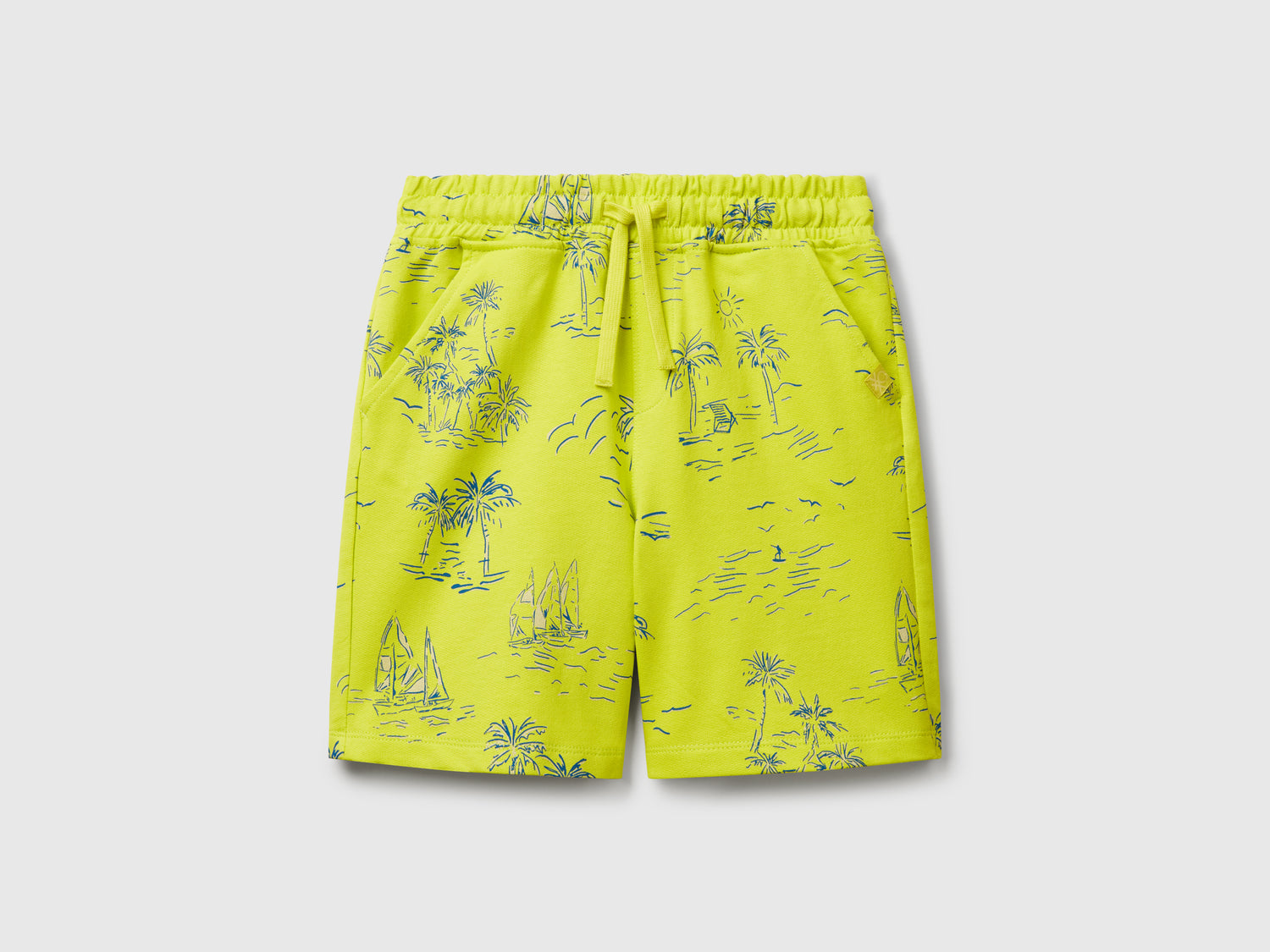 Bermuda con stampa tropicale da bambino lime | Benetton Outlet