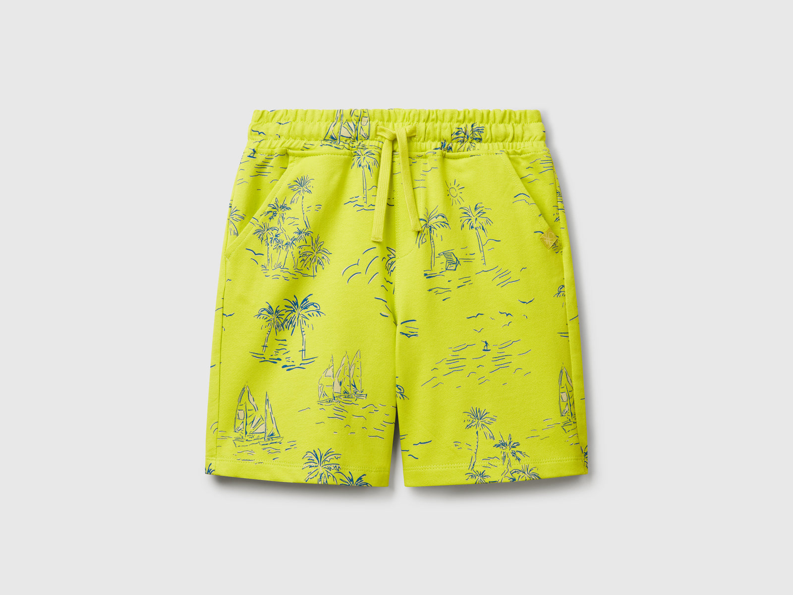 Bermuda con stampa tropicale da bambino lime | Benetton Outlet