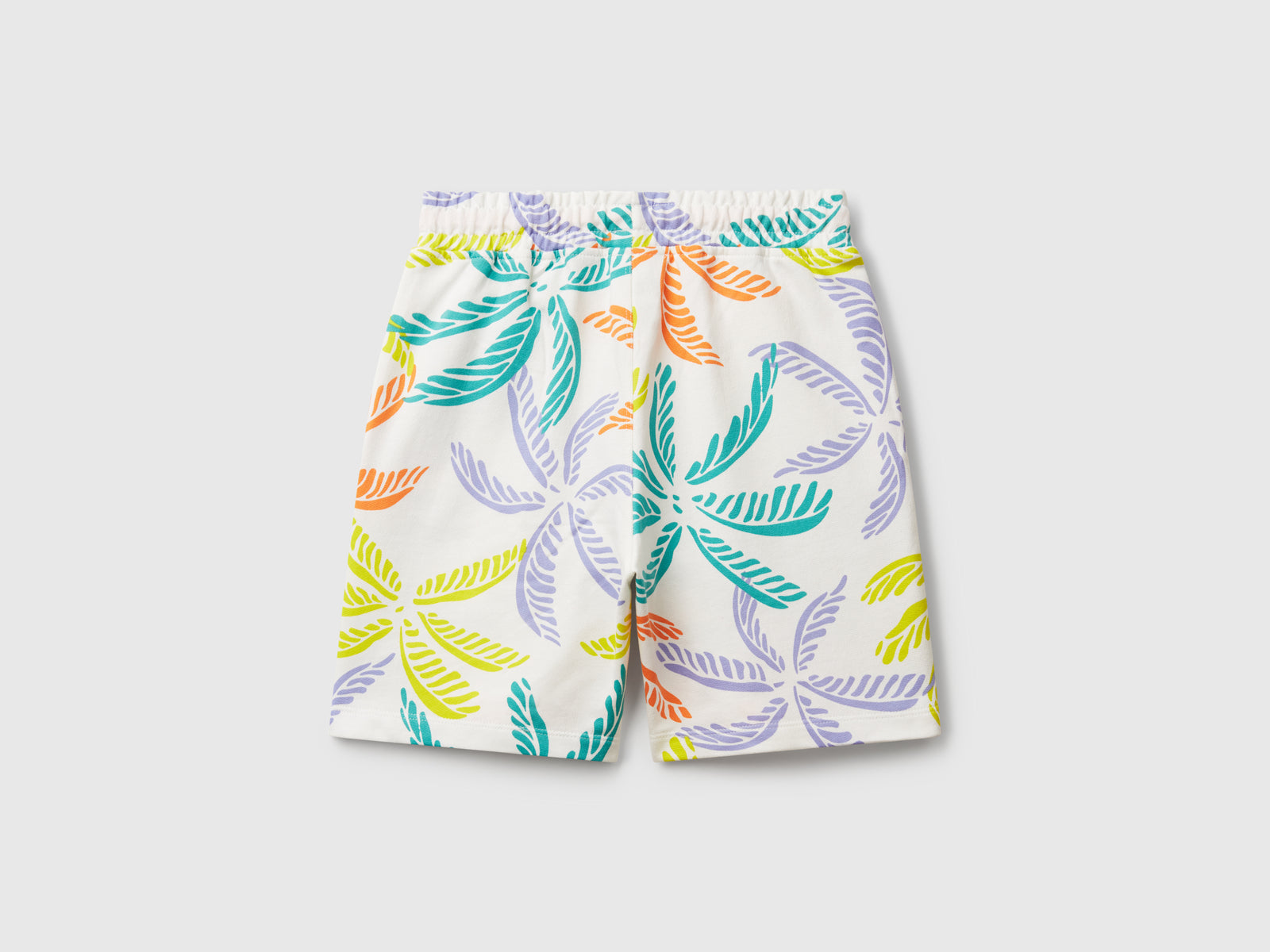 Bermuda con stampa tropicale da bambino bianco panna 2 | Benetton Outlet