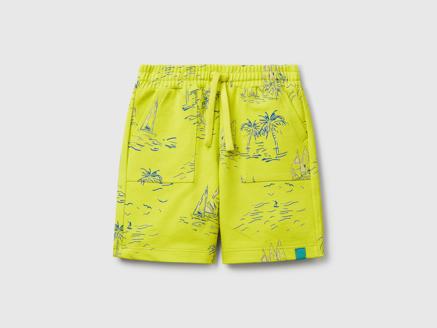Shorts con stampa mare da bimbo lime | Benetton Outlet