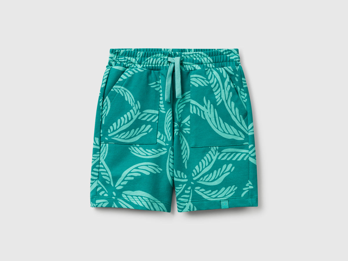 Shorts con stampa tropicale