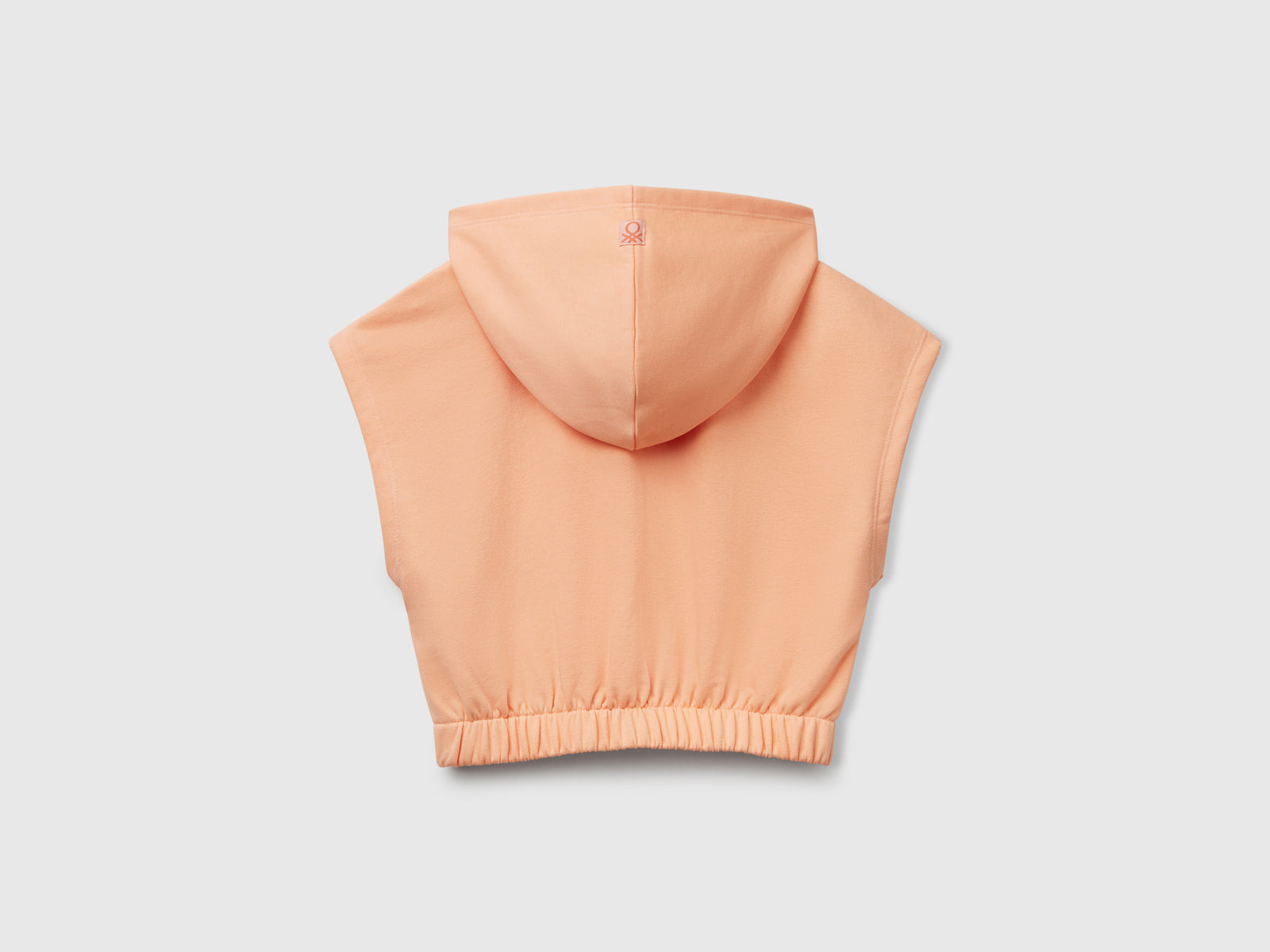 Felpa smanicata con cappuccio da bambina pesca 2 | Benetton Outlet