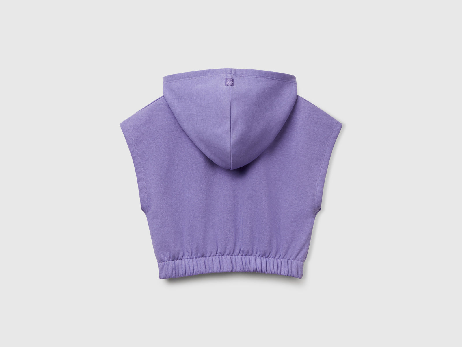 Felpa smanicata con cappuccio da bambina pervinca 2 | Benetton Outlet