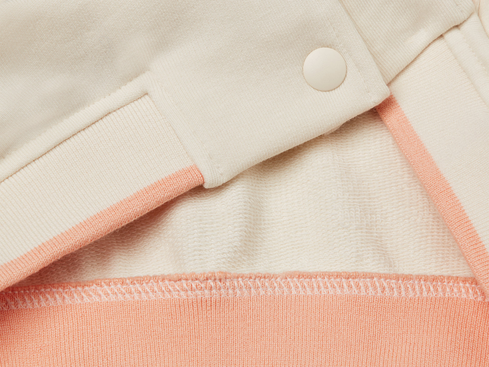 Bomber in felpa di misto cotone da bimba bianco panna 3 | Benetton Outlet