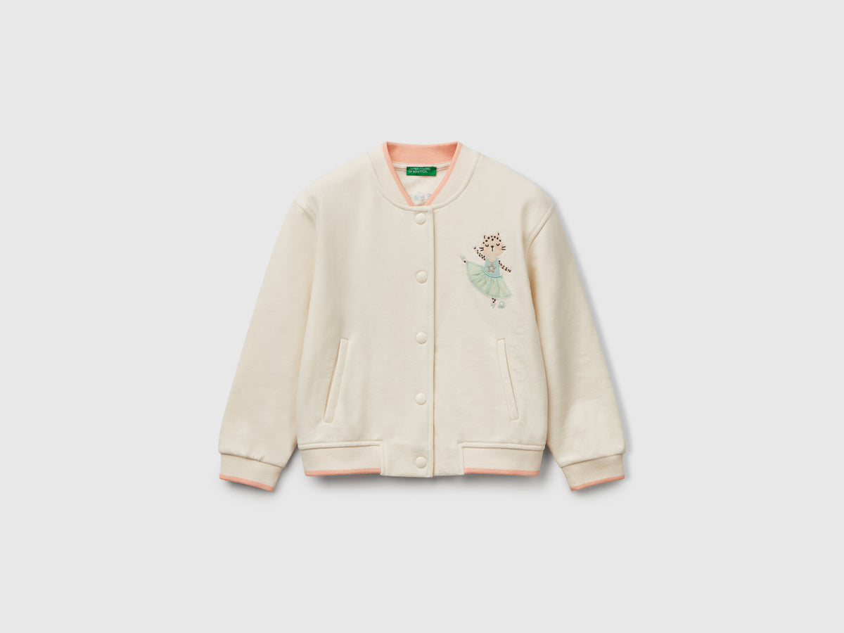 Bomber in felpa di misto cotone