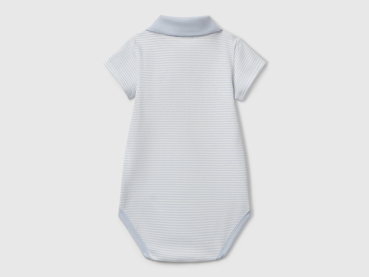 Body a polo in cotone elasticizzato
