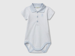 Body a polo in cotone elasticizzato