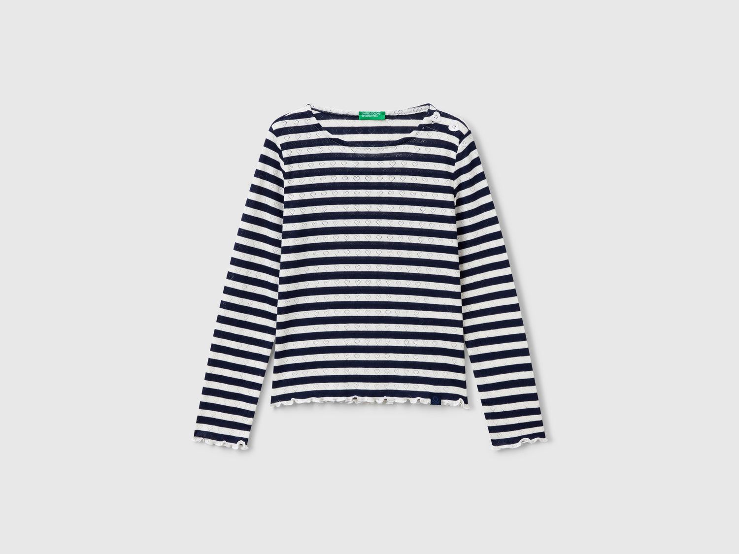 Maglietta a righe da bambina blu | Benetton Outlet