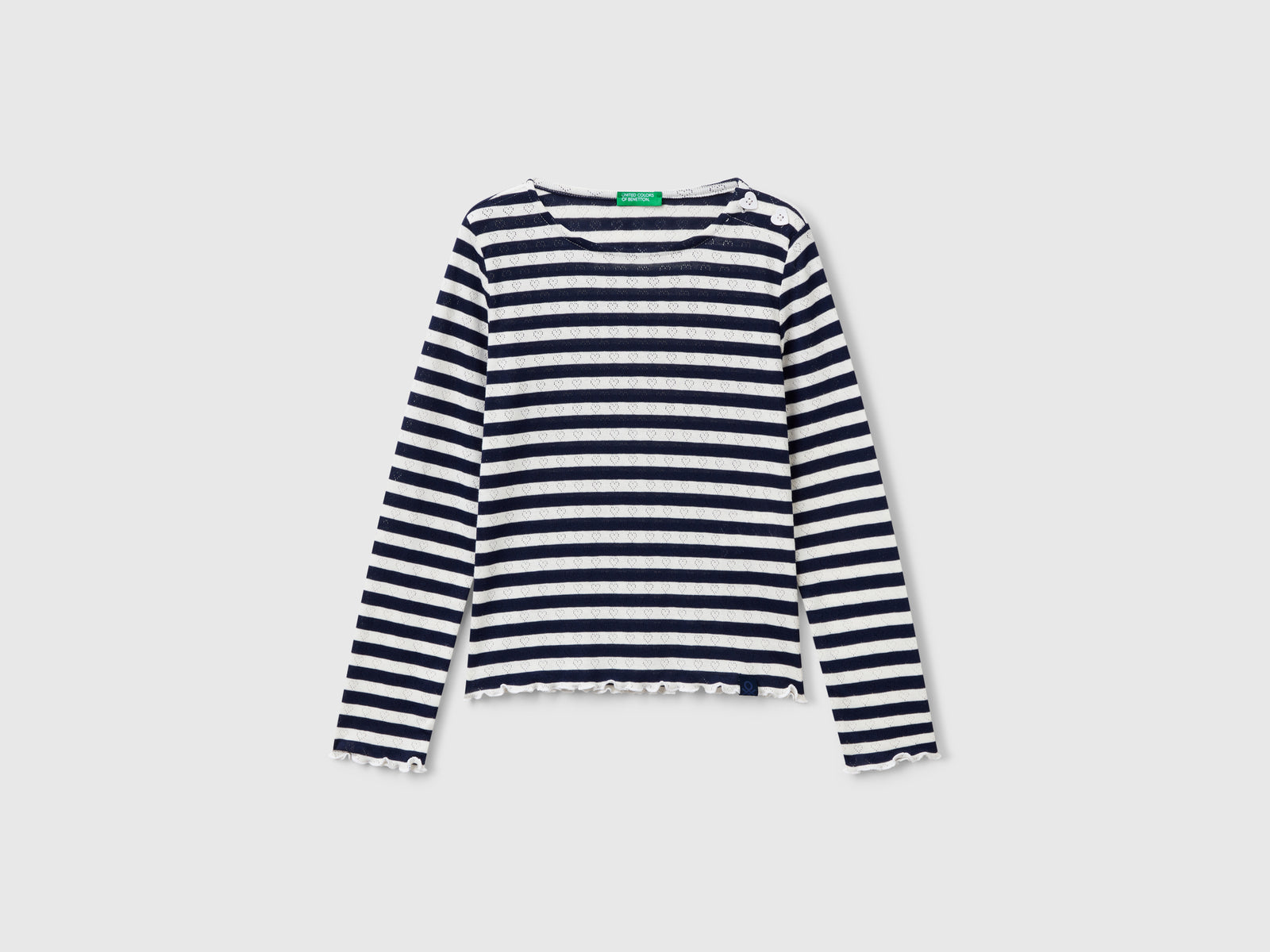 Maglietta a righe da bambina blu | Benetton Outlet