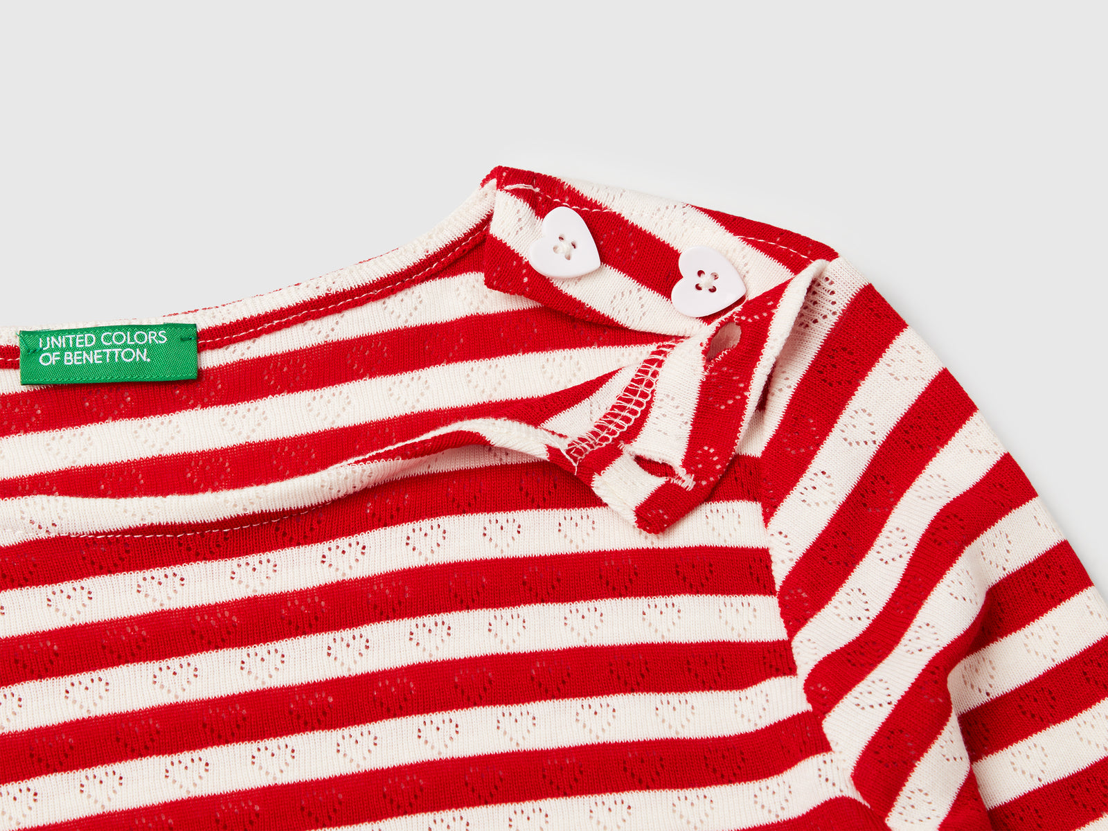 Maglietta a righe da bambina rosso 3 | Benetton Outlet