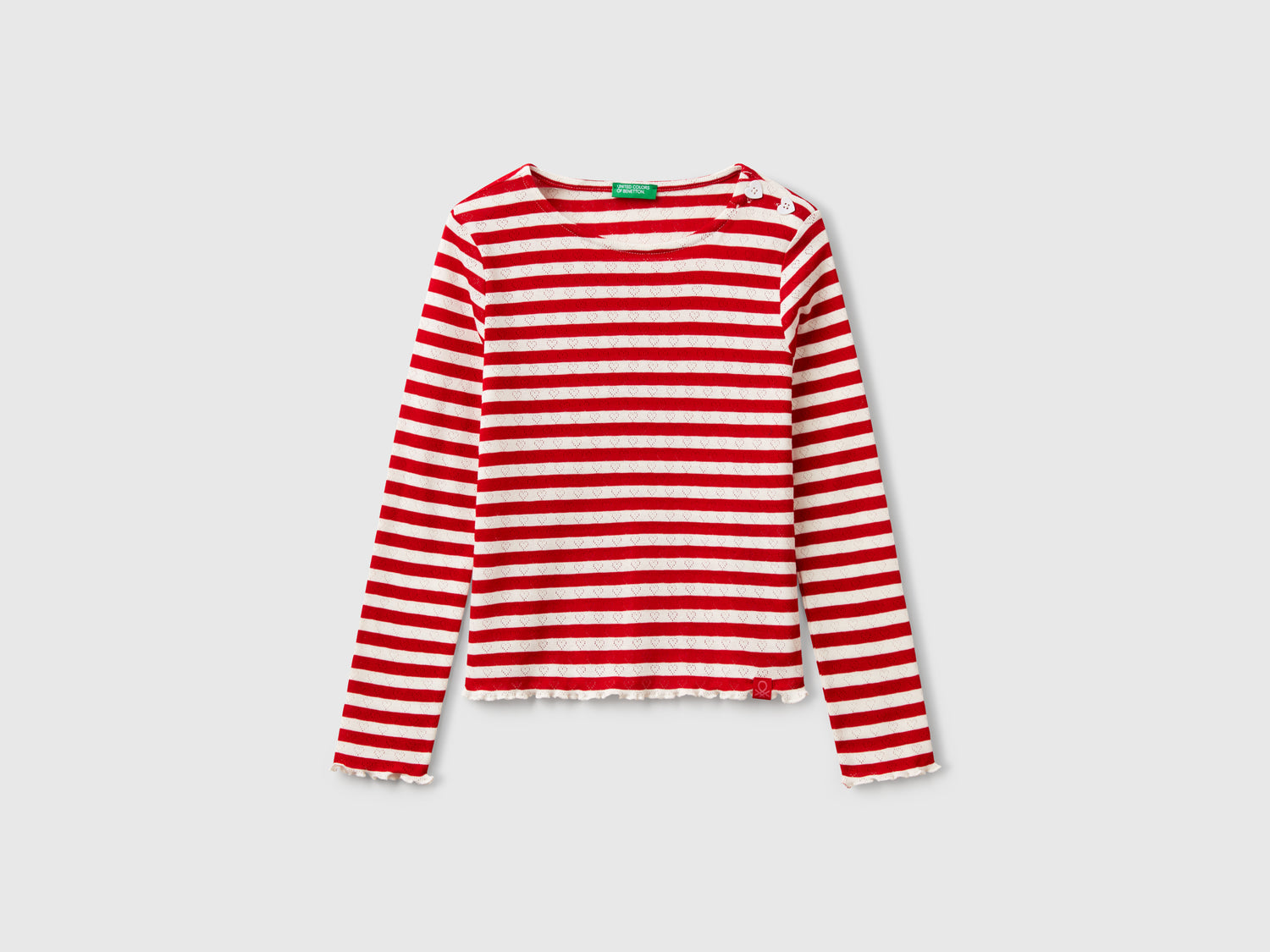 Maglietta a righe da bambina rosso | Benetton Outlet