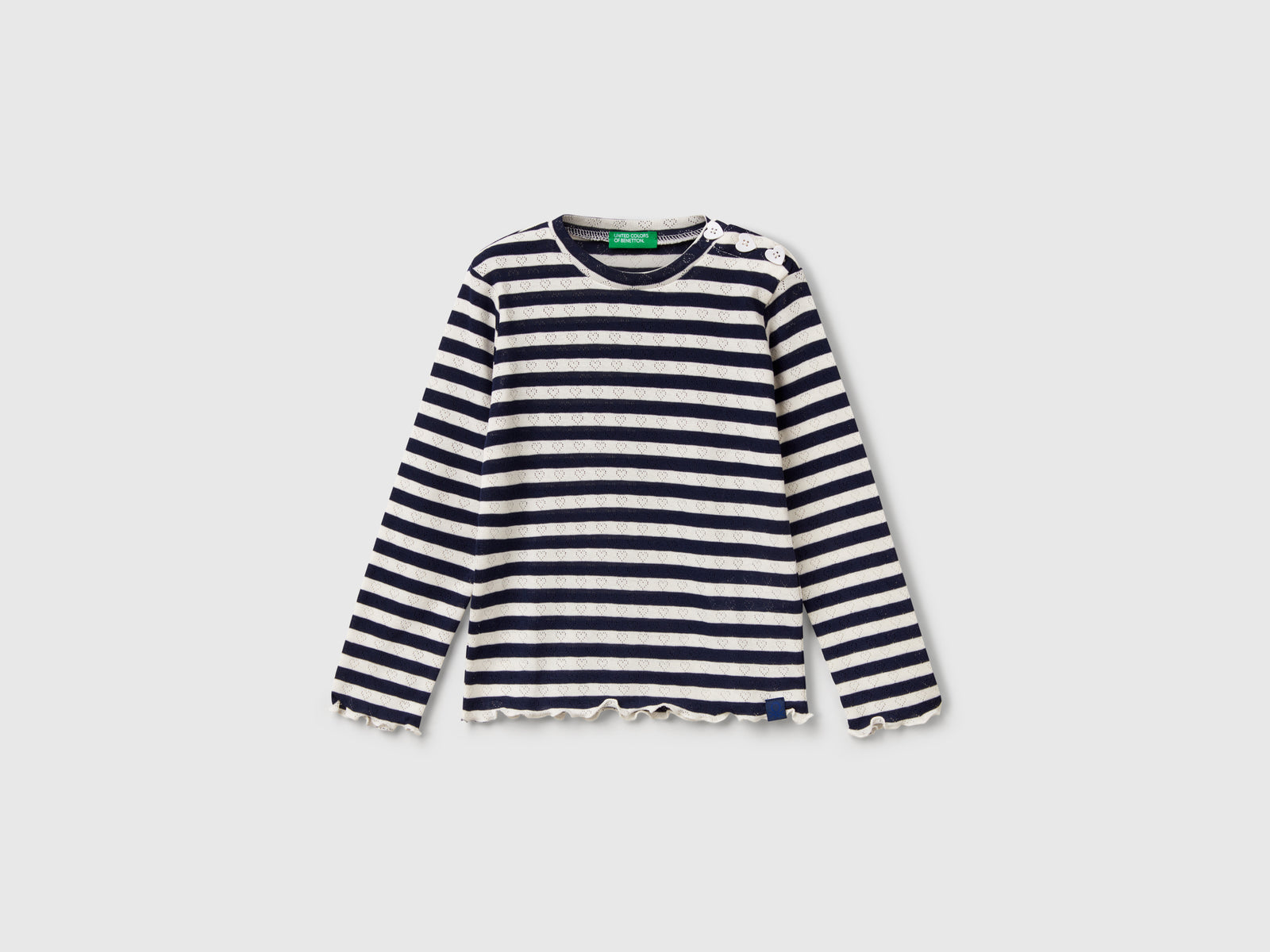 Maglietta a righe da bimba blu | Benetton Outlet