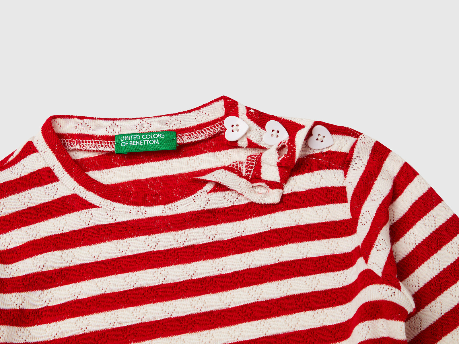 Maglietta a righe da bimba rosso 3 | Benetton Outlet