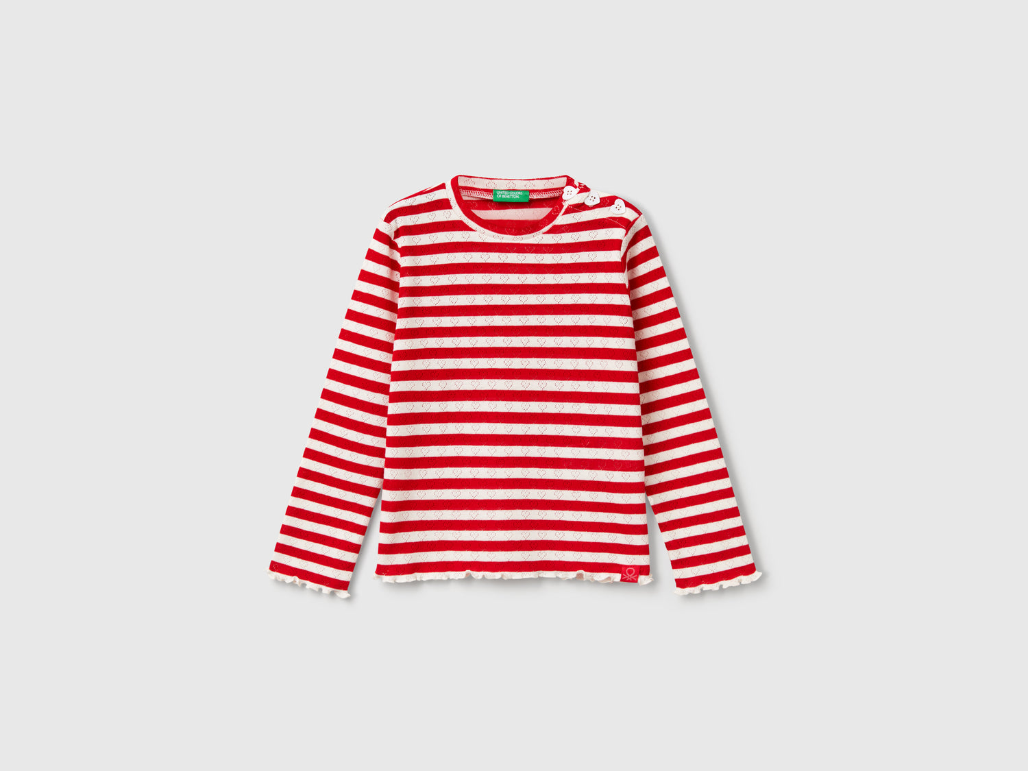 Maglietta a righe da bimba rosso | Benetton Outlet