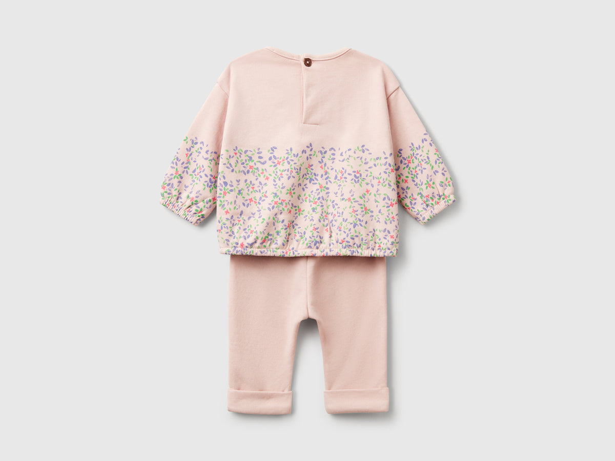 Completo felpa e pantaloni in misto cotone