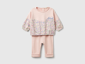 Completo felpa e pantaloni in misto cotone