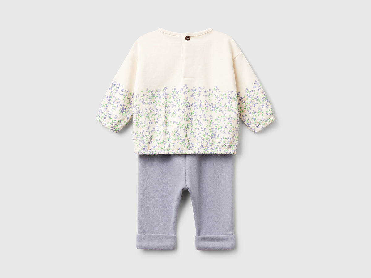 Completo felpa e pantaloni in misto cotone