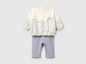 Completo felpa e pantaloni in misto cotone