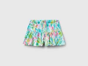 Shorts con stampa tropicale