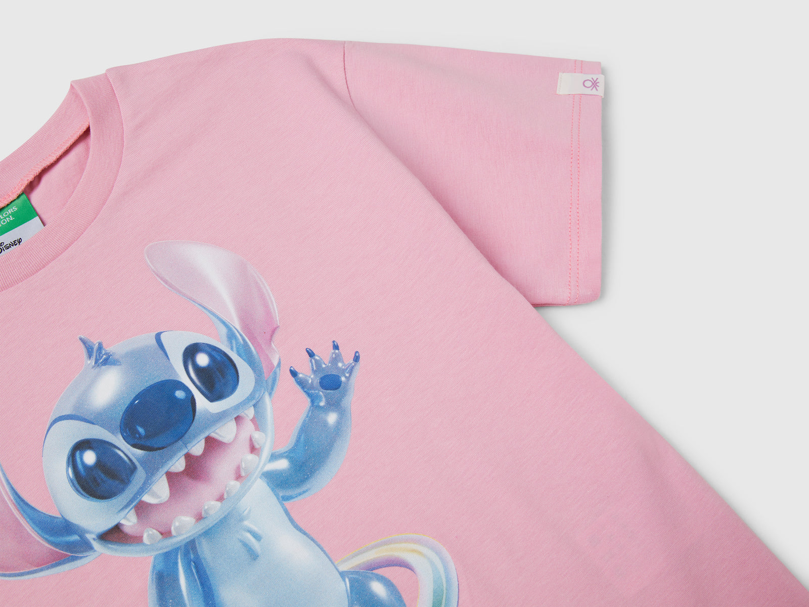 T-shirt boxy fit Lilo & Stitch da bambina rosa 3 | Benetton Outlet