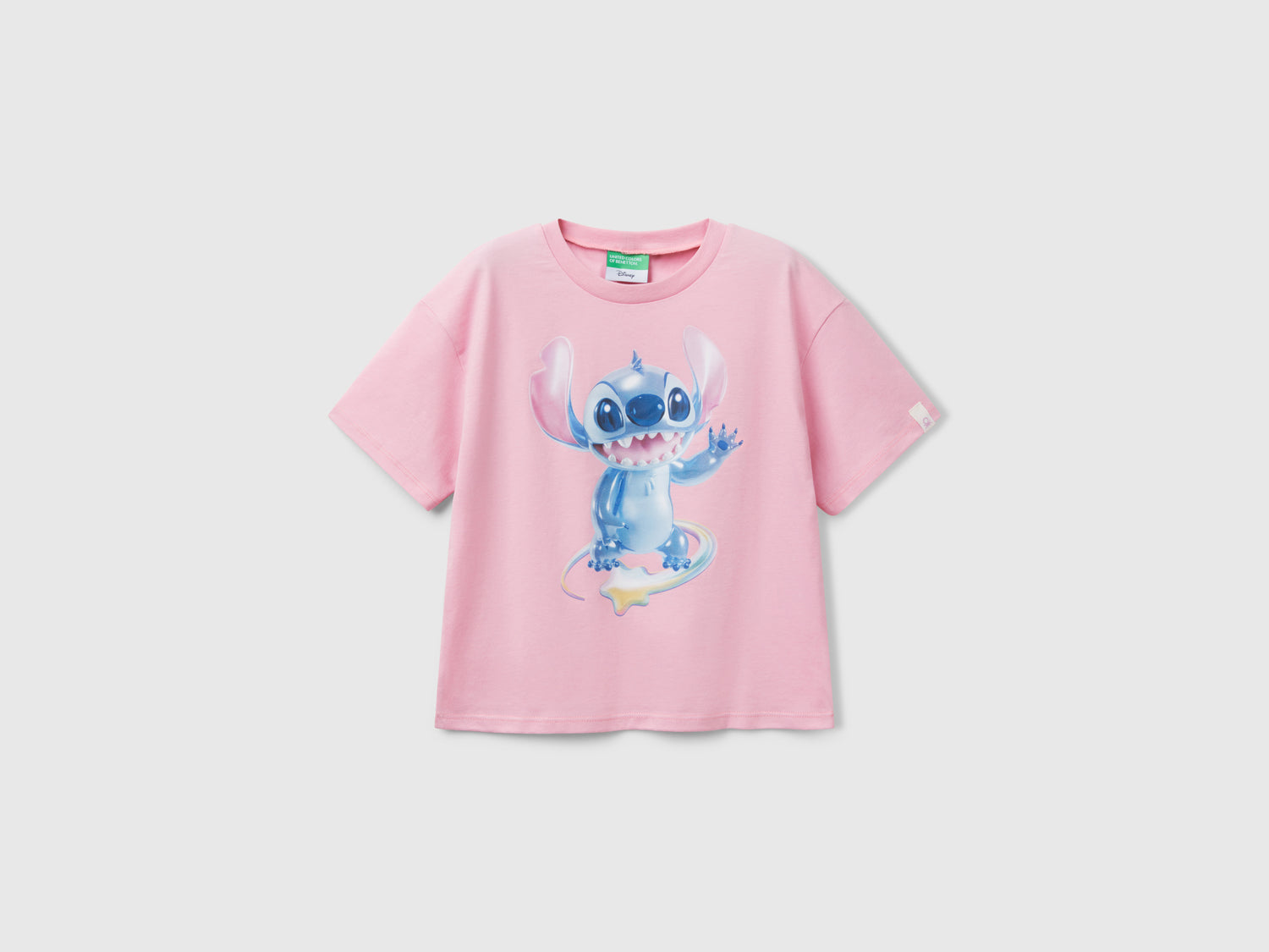 T-shirt boxy fit Lilo & Stitch da bambina rosa | Benetton Outlet