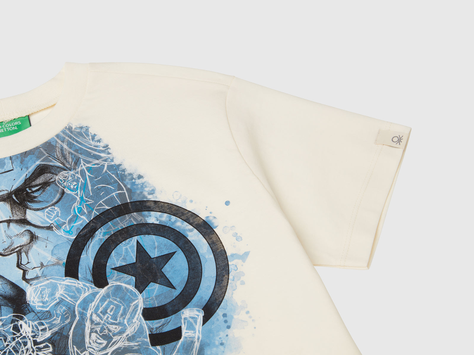 Maglietta ©Marvel Capitan America da bambino bianco panna 3 | Benetton Outlet