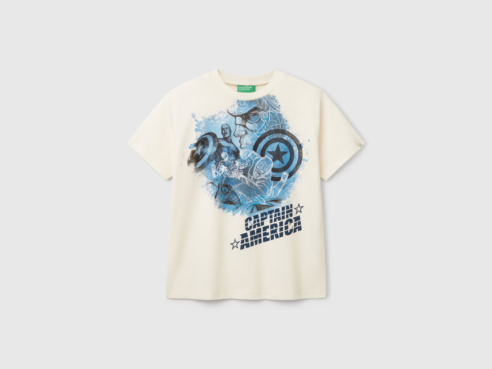 Maglietta ©Marvel Capitan America da bambino bianco panna | Benetton Outlet
