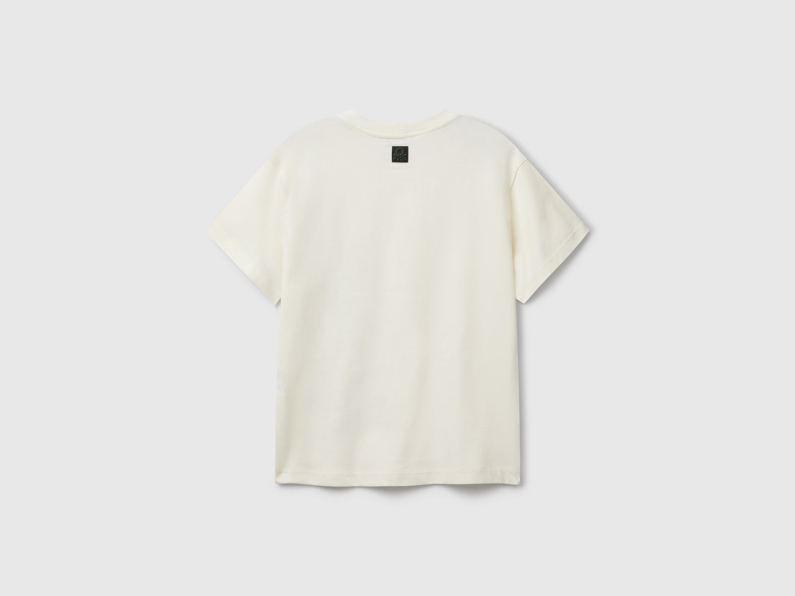 T-shirt con stampa frontale da bambino bianco panna 2 | Benetton Outlet