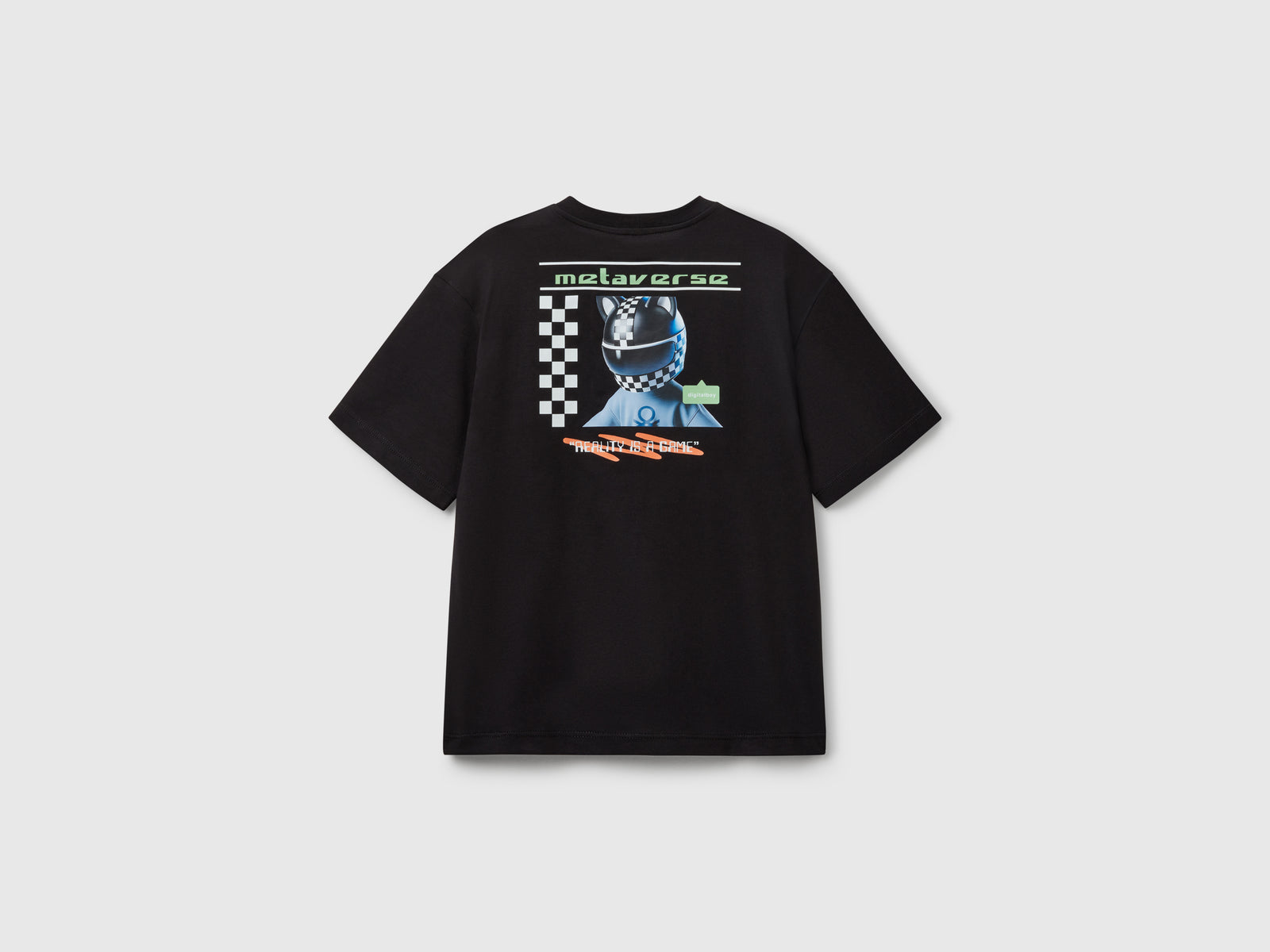 T-shirt con stampa sul retro da bambino nero 2 | Benetton Outlet
