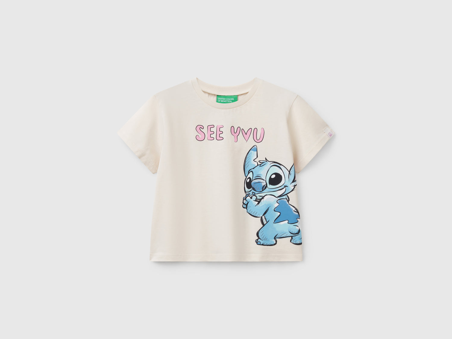 T-shirt Lilo & Stitch ©Disney in cotone da bimba beige | Benetton Outlet