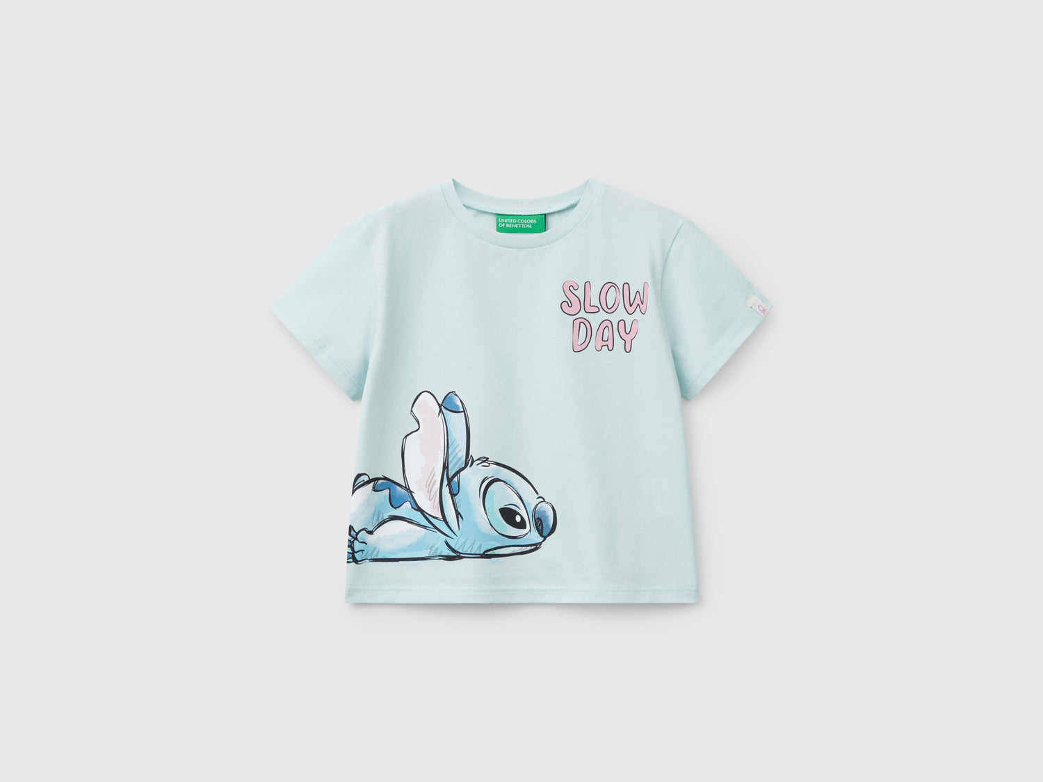 T-shirt Lilo & Stitch ©Disney in cotone da bimba verde acqua | Benetton Outlet