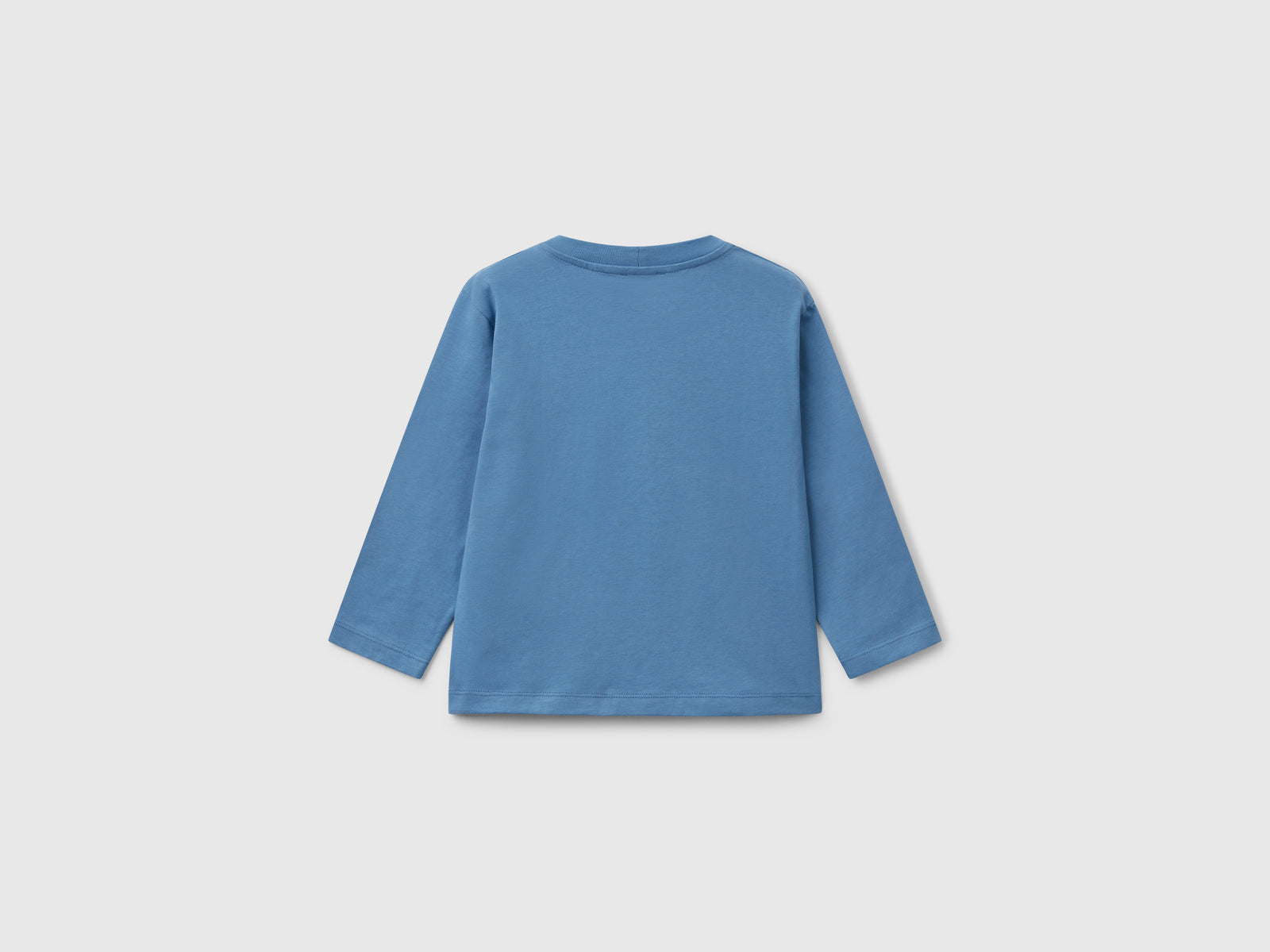 Maglietta con stampa in cotone da bimbo azzurro 2 | Benetton Outlet