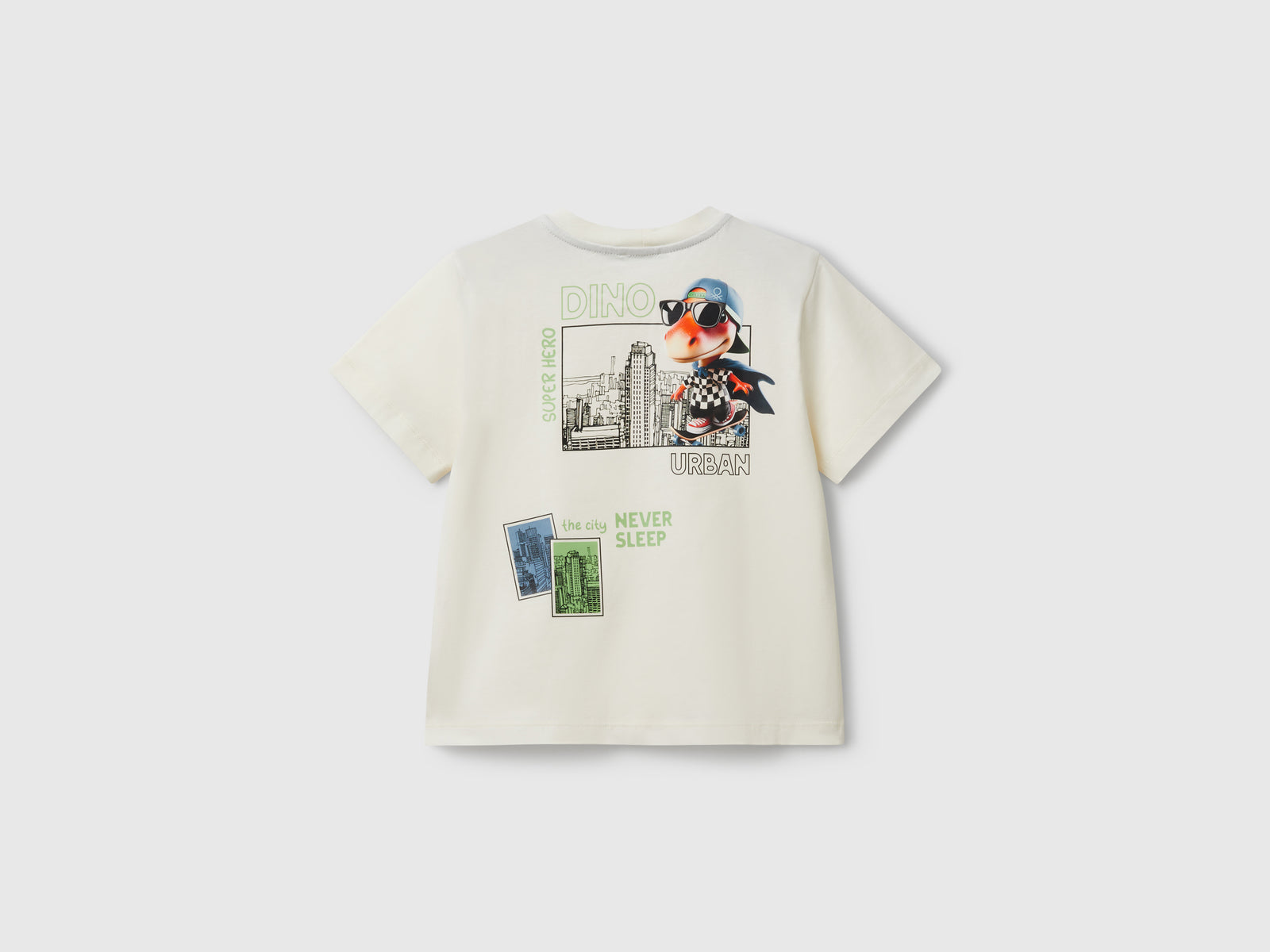 T-shirt girocollo con stampa da bimbo bianco panna 2 | Benetton Outlet