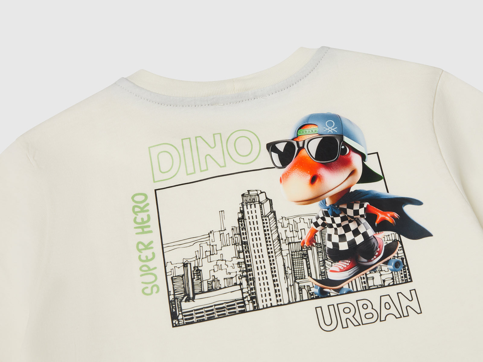 T-shirt girocollo con stampa da bimbo bianco panna 3 | Benetton Outlet