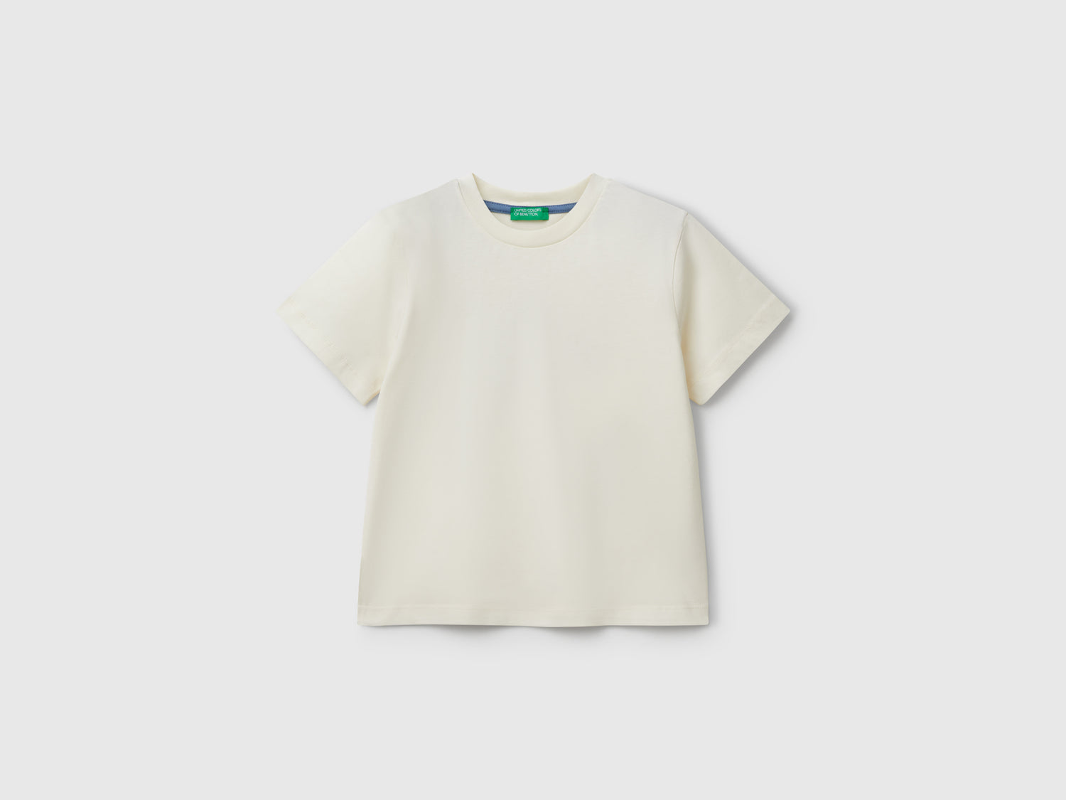 T-shirt girocollo con stampa da bimbo bianco panna | Benetton Outlet