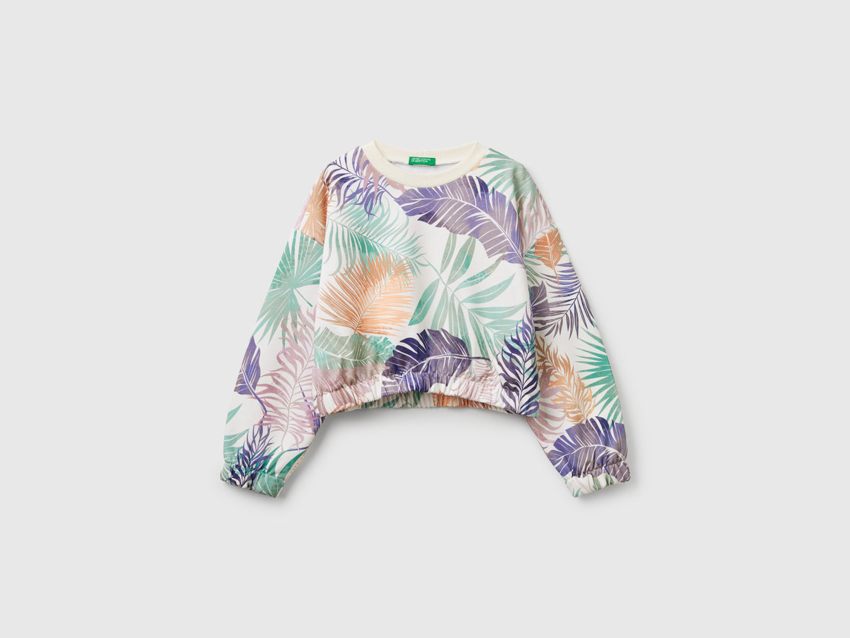 Felpa con stampa tropicale