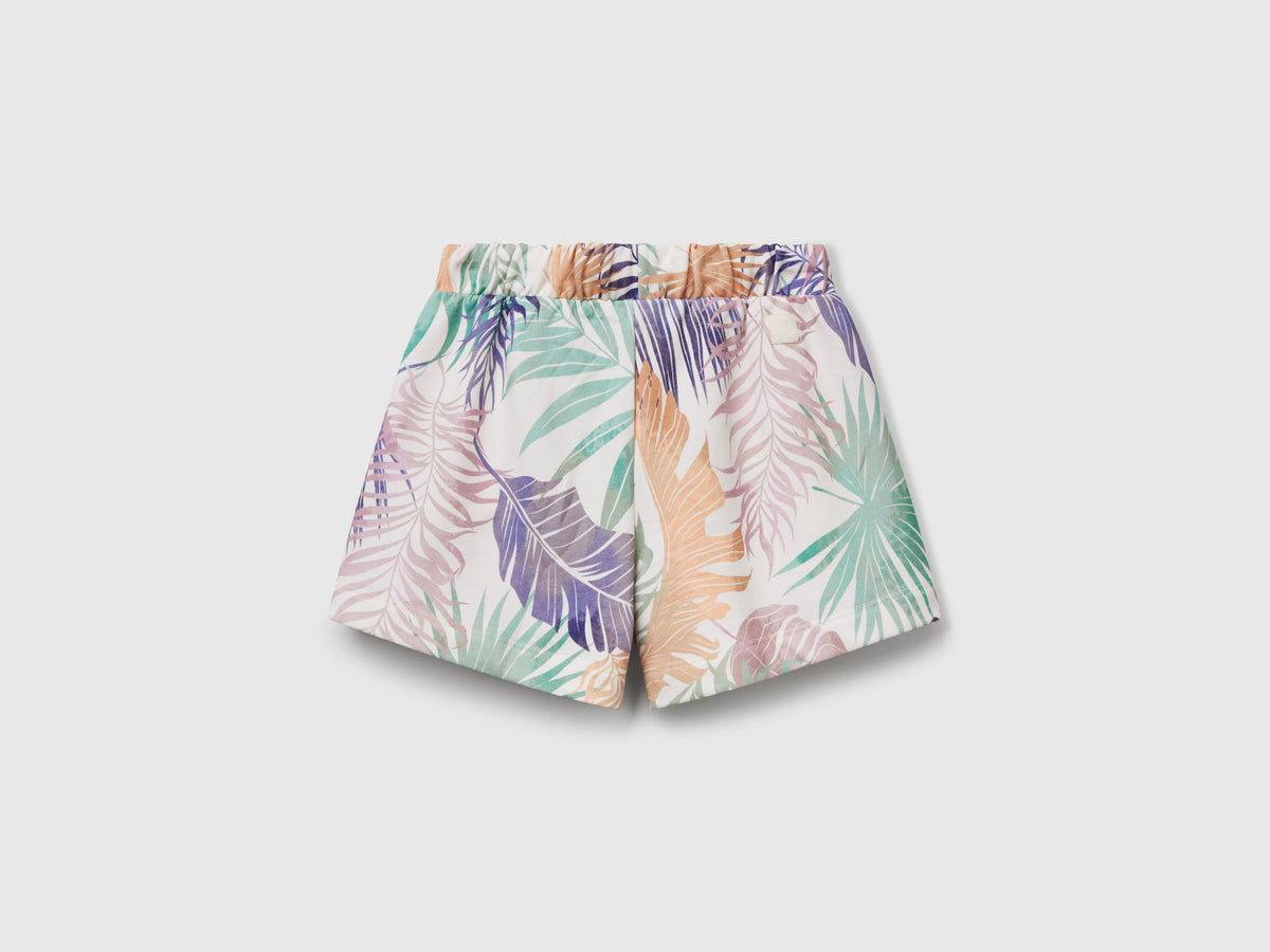 Shorts con stampa tropicale