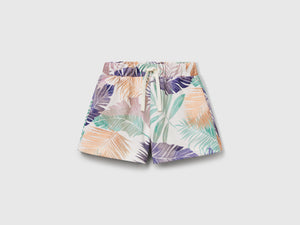 Shorts con stampa tropicale