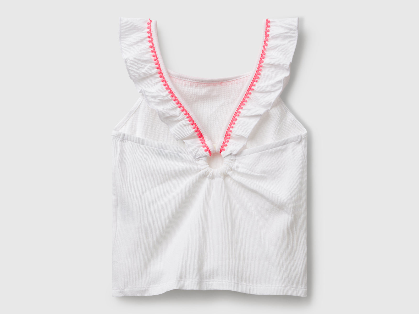 Top con volant da bambina bianco 2 | Benetton Outlet