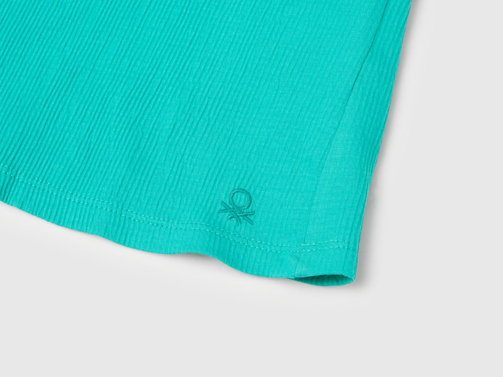 Top con volant da bambina verde acqua 3 | Benetton Outlet