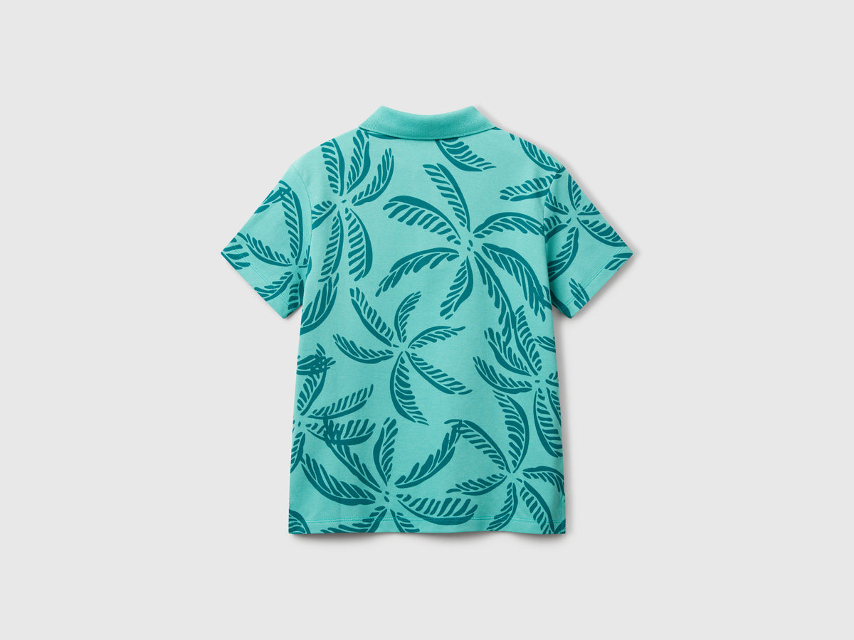 Polo con stampa tropicale