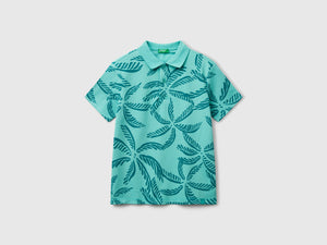 Polo con stampa tropicale