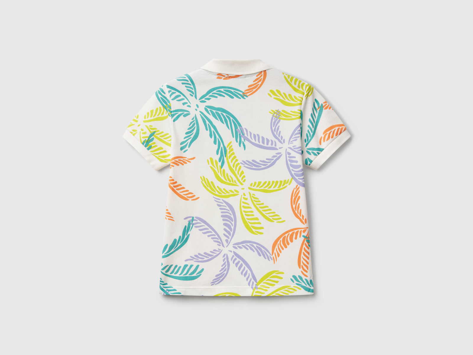 Polo con stampa tropicale da bimbo bianco 2 | Benetton Outlet