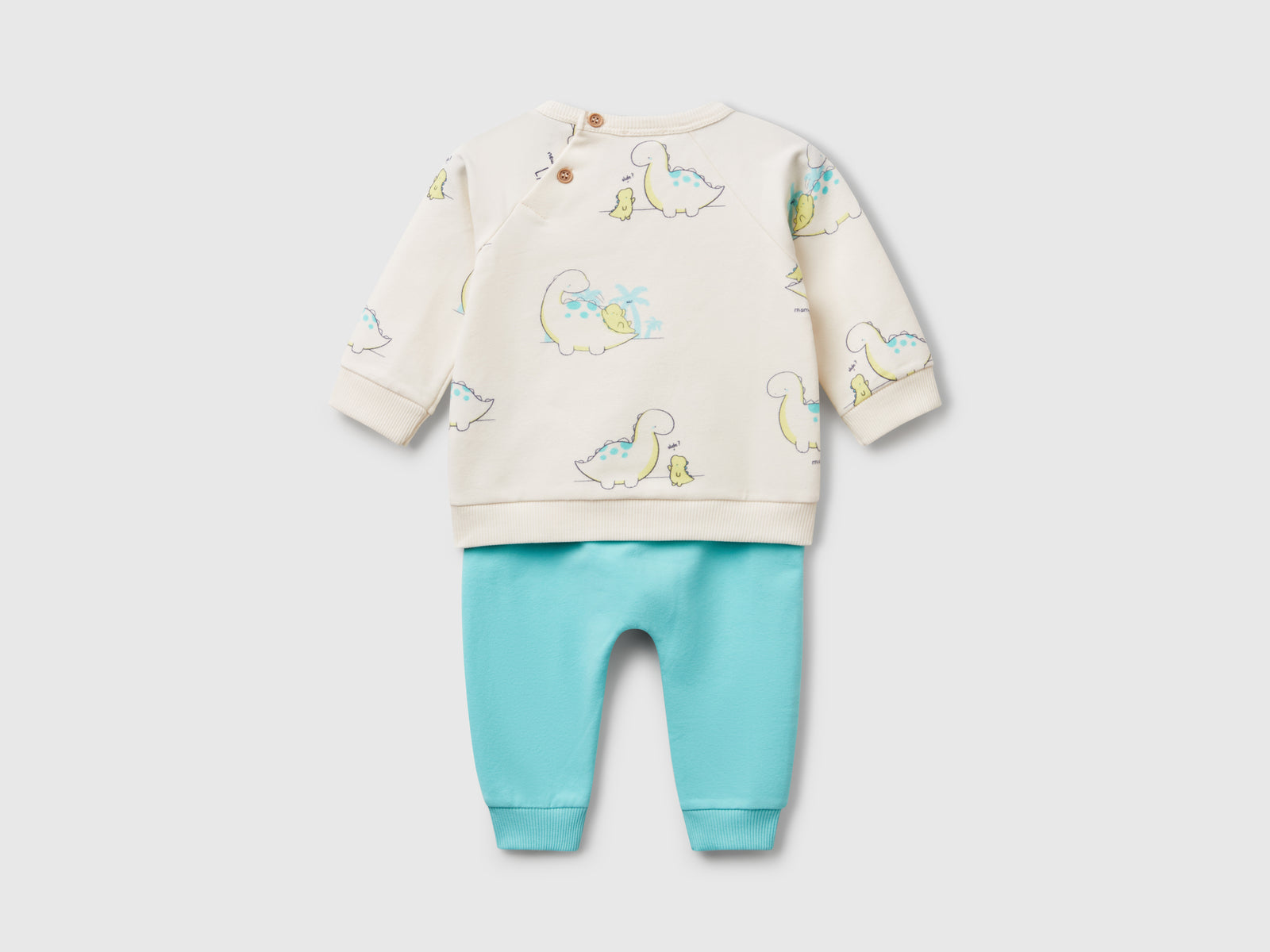 Completo in felpa stretch da neonato bianco panna 2 | Benetton Outlet
