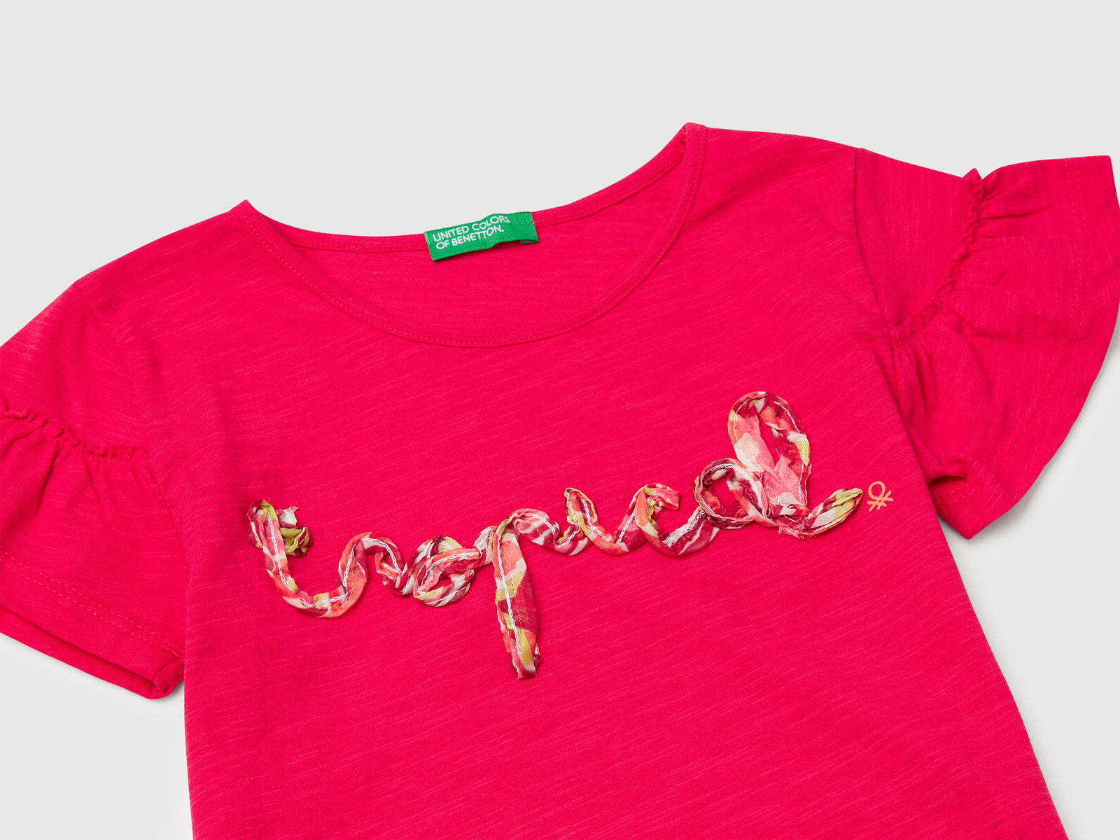 T-shirt con applicazione da bimba fucsia 3 | Benetton Outlet