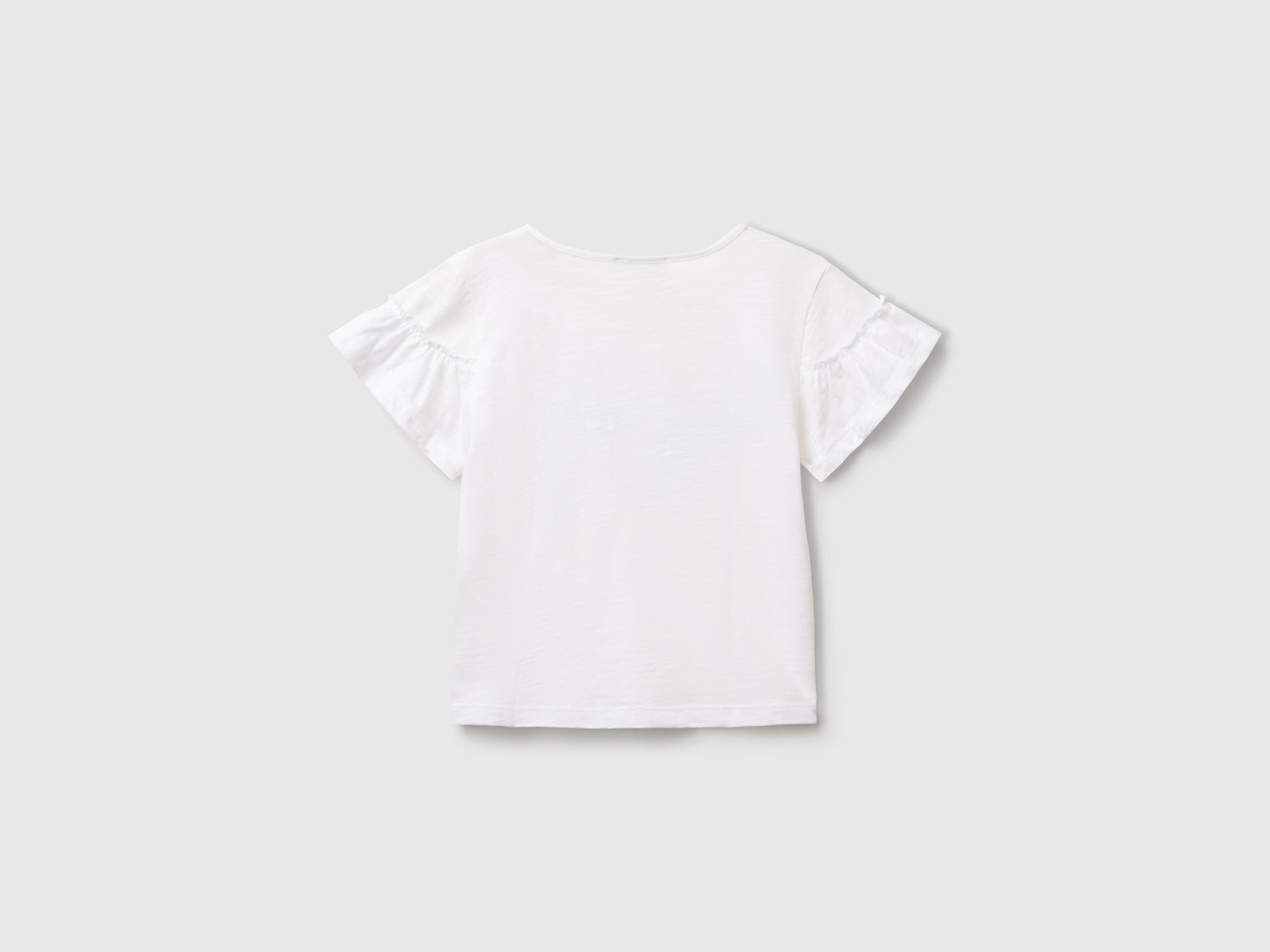 T-shirt con applicazione da bimba bianco 2 | Benetton Outlet