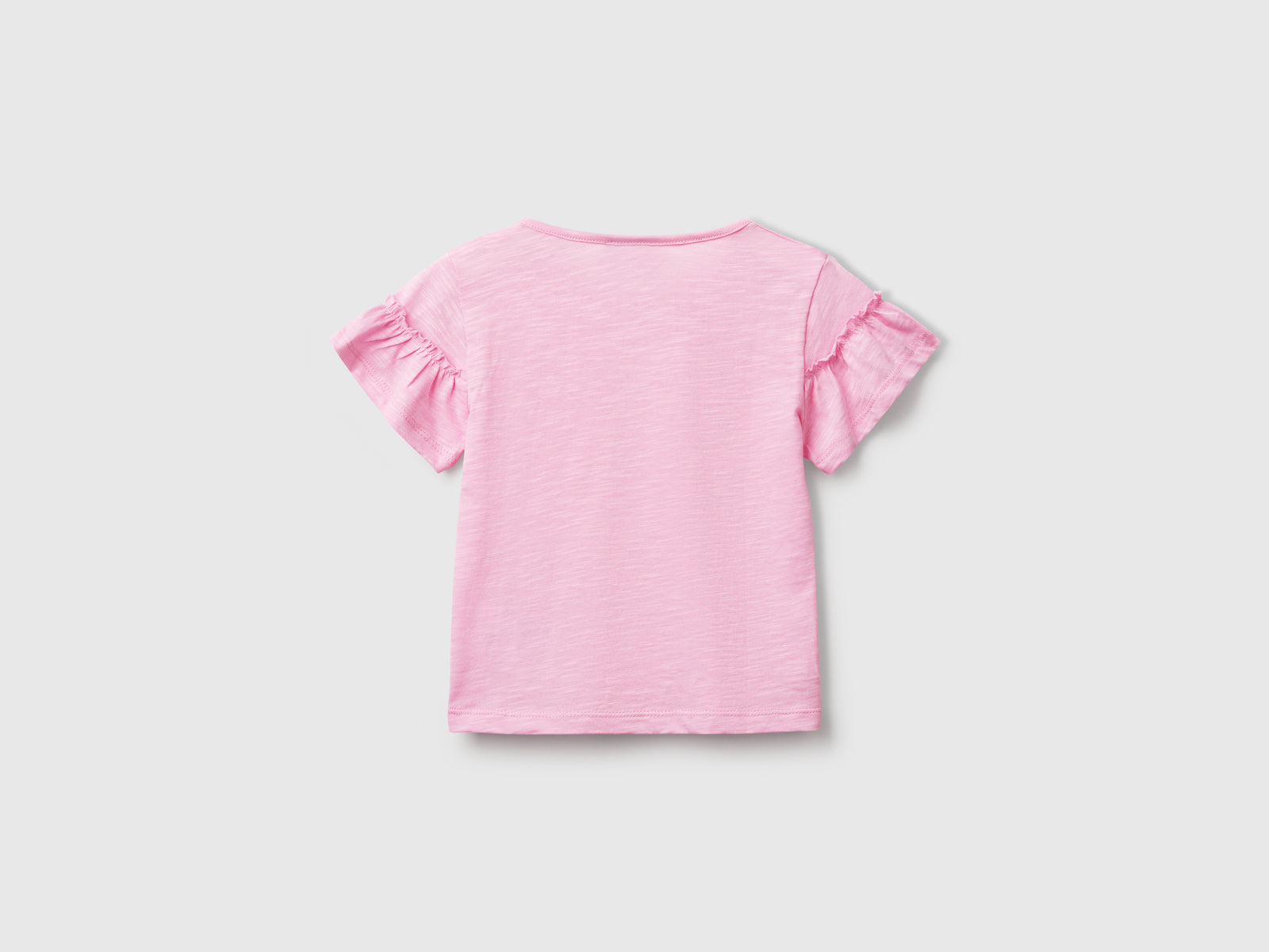 T-shirt con applicazione da bimba rosa 2 | Benetton Outlet