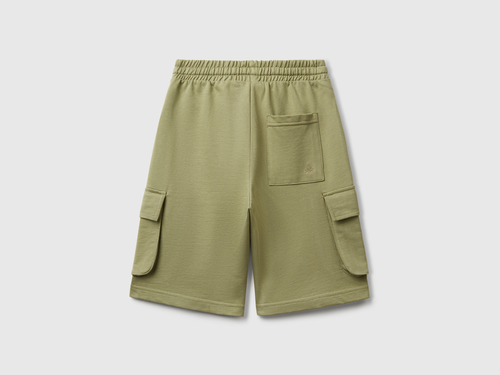 Shorts cargo in felpa leggera da bambino verde oliva 2 | Benetton Outlet