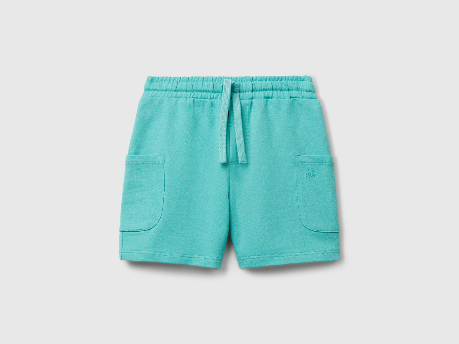 Shorts cargo in cotone da bimbo verde acqua | Benetton Outlet
